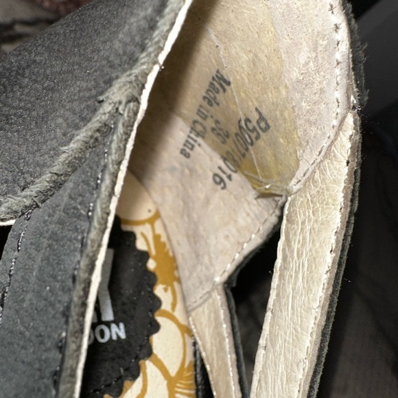 Fly London Black Wedge Sandals 39 8 8.5 vacation spring summer - Picture 4 of 10